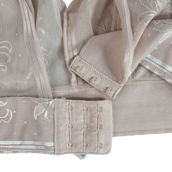 Wacoal Net Effect Bralette Tan Size 34 Wire Free Lace Semi Sheer #810340 NO CUP - Picture 6 of 8